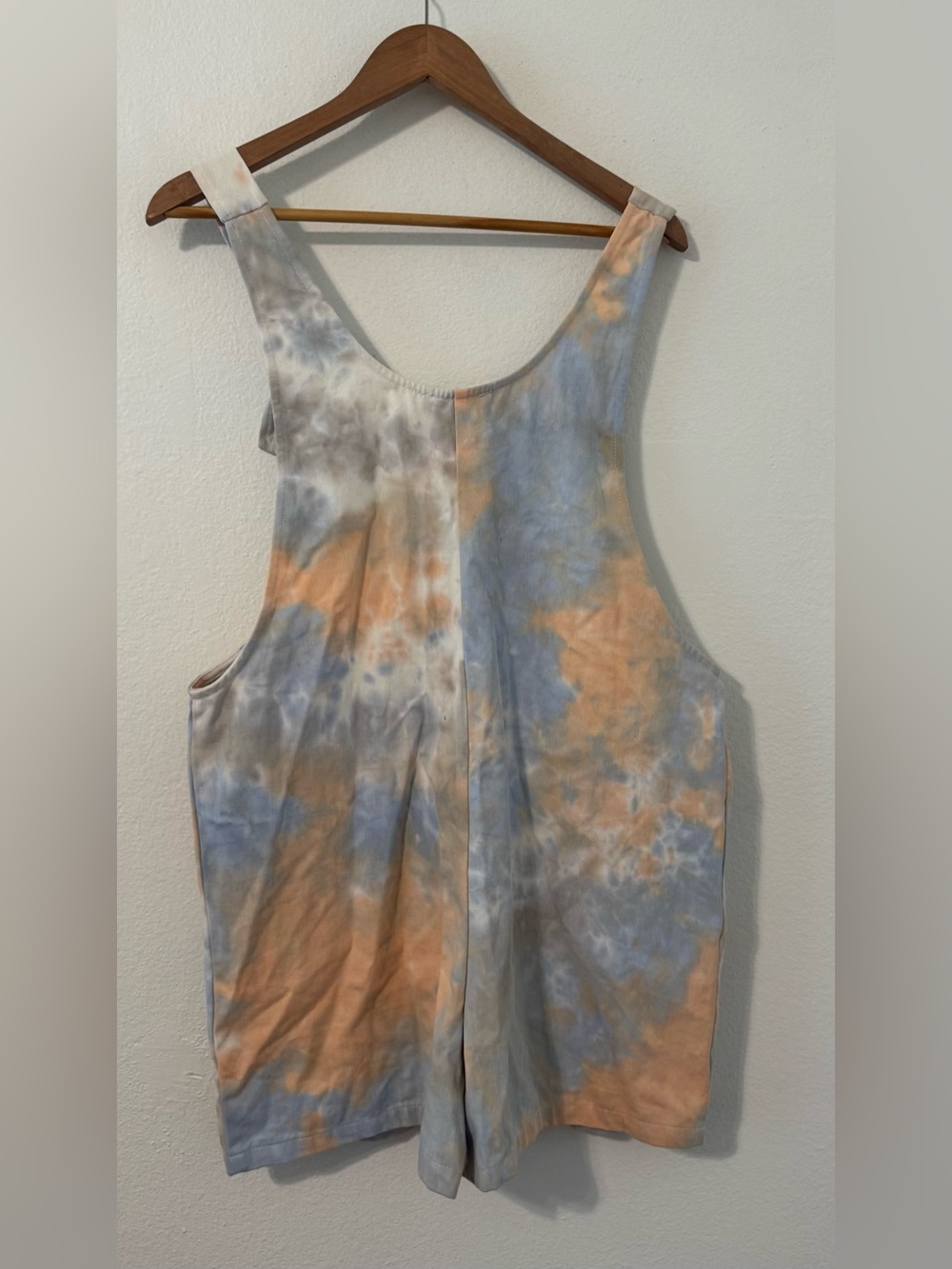 Entro Tie Dye Shorts Romper Pockets Cotton Artsy Boho Hippie Summer NWT L *Read - Picture 3 of 9
